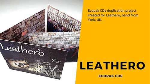 Picture showing CD duplication project created for York based band Leathero