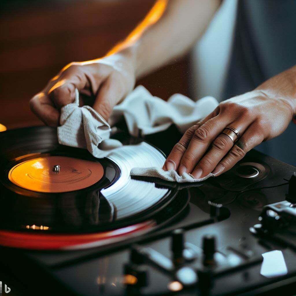 cleaning record player